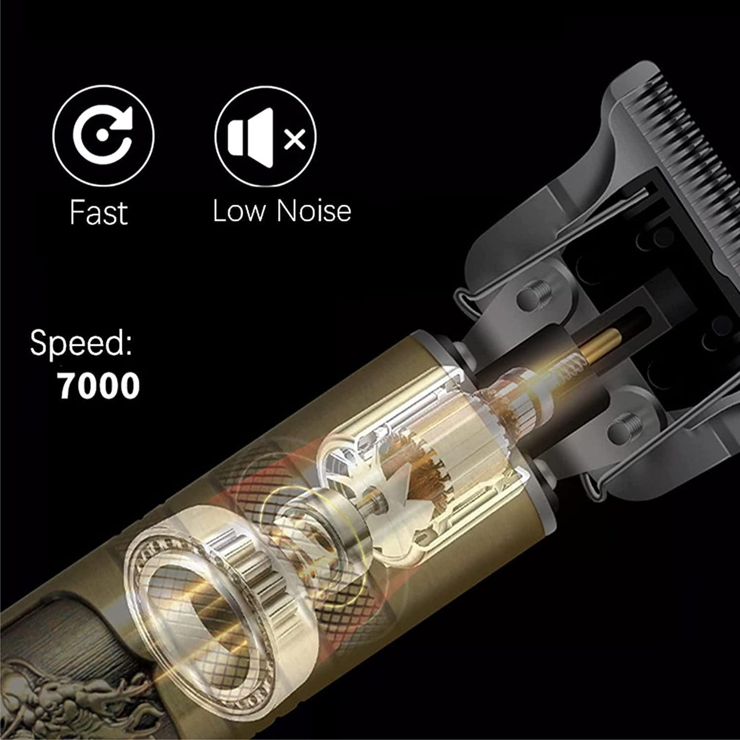 Hair Trimmer For Men Buddha Style Trimmer,Adjustable Blade Clipper, Hair,Retro Oil Head Close Cut Precise hair Trimming Machine (Golden)