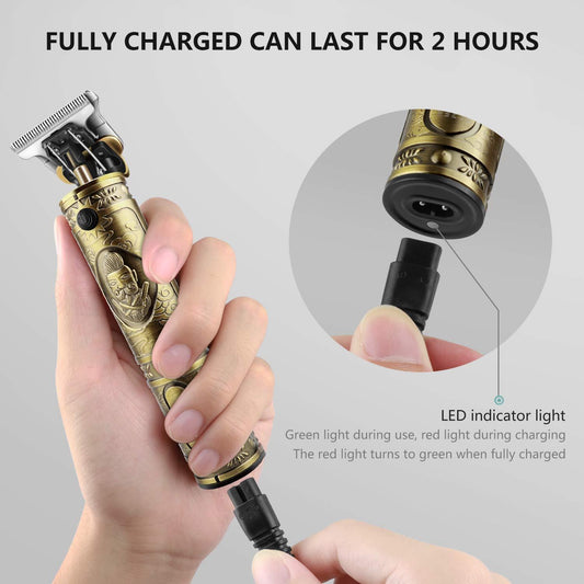 Hair Trimmer For Men Buddha Style Trimmer,Adjustable Blade Clipper, Hair,Retro Oil Head Close Cut Precise hair Trimming Machine (Golden)