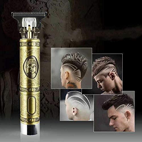 Hair Trimmer For Men Buddha Style Trimmer,Adjustable Blade Clipper, Hair,Retro Oil Head Close Cut Precise hair Trimming Machine (Golden)